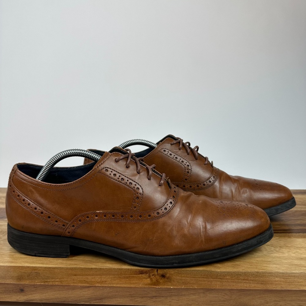 Mens Cole Haan Montgomery Brogue Brown Leather‎ Dress Shoes Size 10 M GUC